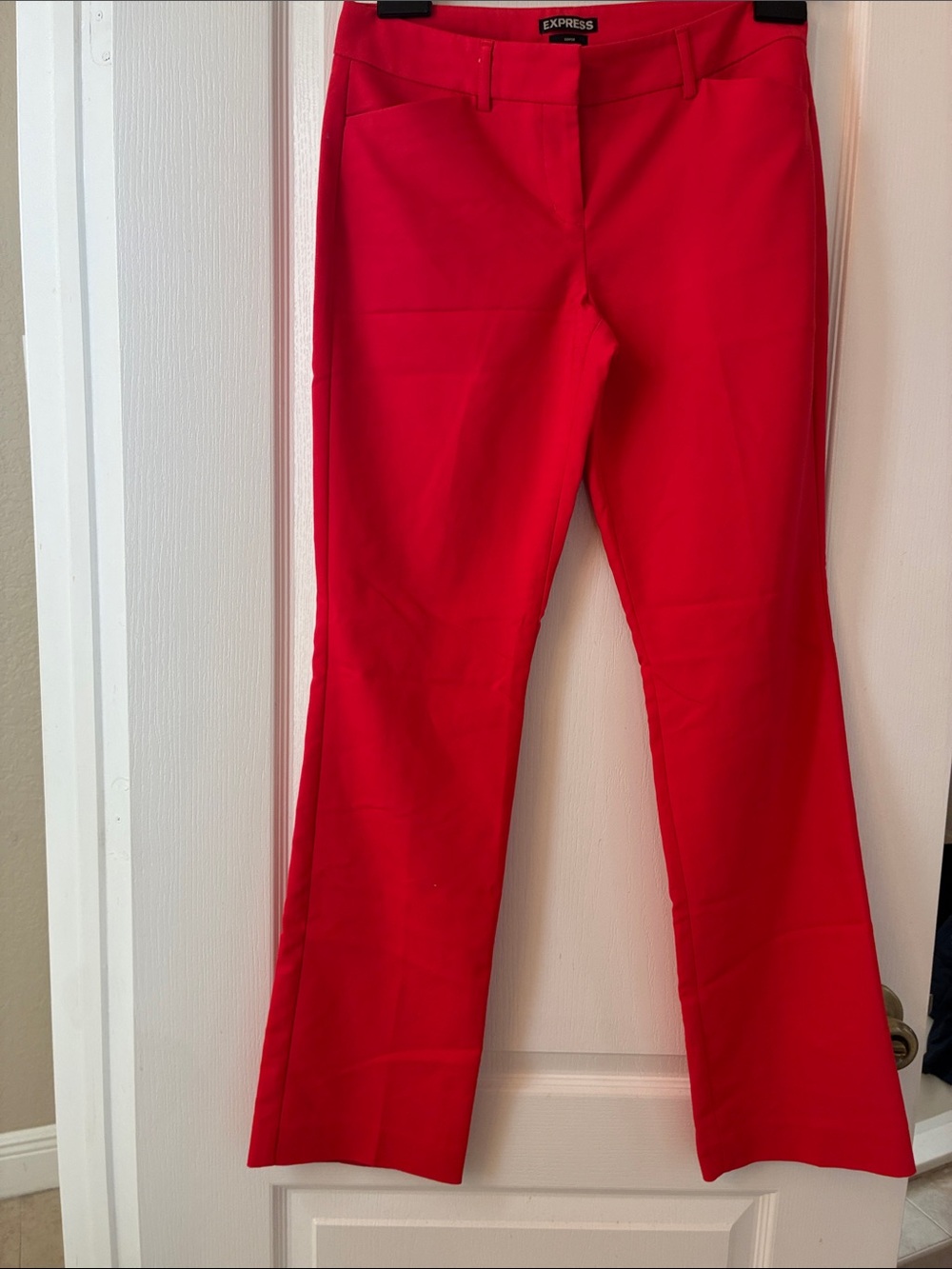 Express Bright Red Stretch Bootcut Pants